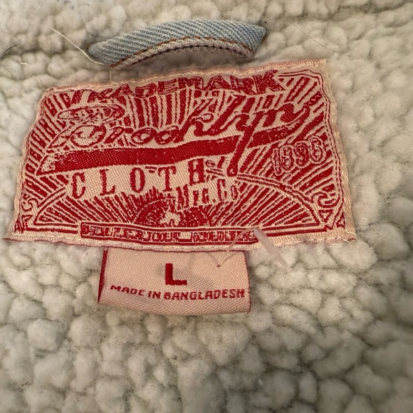 Brooklyn Cloth Sherpa-Lined Denim Jacket Light Wash Size L - Picture 12 of 13